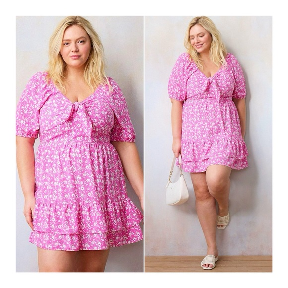 LC Lauren Conrad Dresses & Skirts - LC Lauren Conrad Pink Floral Babydoll Dress